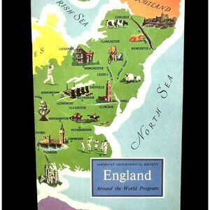 Vintage 1956 Queen Elizabeth England Around the World Program Book Princess